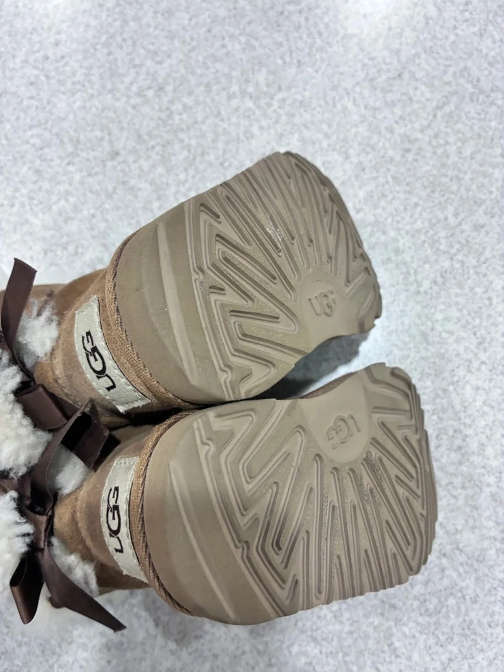 UGG Kids Chestnut Suede Shearling Booties